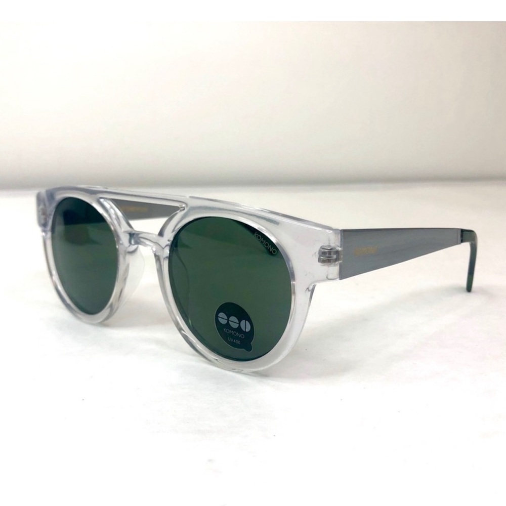 Komono sunglasses men's Dreyfuss clear silver NEW in case - Picture 5 of 7